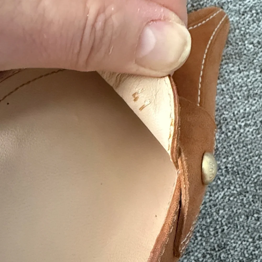 Tod's Brown Suede Mules with Gold Accents - Picture 8 of 8